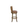 Haley 26 Inch Swivel Counter Height Chair Chestnut Brown Wood, Faux Leather