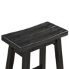 Amber 24 Inch Counter Stool, Ergonomic Saddle Seats, Charcoal Black Wood