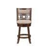 Gary 24 Inch Swivel Counter Stool, Cushioned Seat, Open Back, Cherry Brown