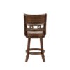 Gary 24 Inch Swivel Counter Stool, Cushioned Seat, Open Back, Cherry Brown