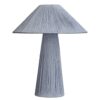 Liya 18 Inch Table Lamp, Cone Shade and Tapered Base, Textured Blue Finish