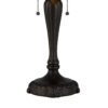 24 Inch Table Lamp, Floral Tiffany Style Stained Glass, Bronze Resin