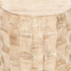 300620266a442ba8207a4.jpeg 20 Inch Side End Table, Round Drum Shape with 3D Textured Design, Distressed White Finish