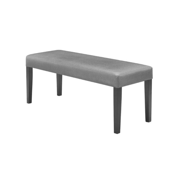 300620266a442bda9d296.jpeg Brandon 46 Inch Bench, Black Wood Frame, Gray Fabric Upholstery