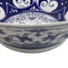 300620266a442c1178e88.jpeg Cherry 16 Inch Decorative Bowl, Ceramic, Floral Design, Blue and White