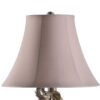 21 Inch Accent Table Lamp, 3 Stacked Elephants, Linen Bell Shade Brown Gray