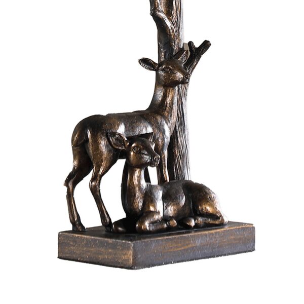 300620266a442d764d139.jpeg 20 Inch Accent Table Lamp, Dual Roe Deer Design, White Drum Shade, Bronze
