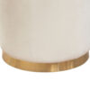 300620266a442df79eb1e.jpeg Himo 19 Inch Round Padded Ottoman, Gold Metal Base, Cream Velvet Upholstery