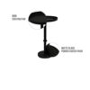 300620266a442e0fb22f4.jpeg Ara 22 Inch Side End Table, Vintage Sleek Pillar Base, Round Tray Top, Matte Black