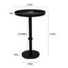 300620266a442e132d41a.jpeg Ara 22 Inch Side End Table, Vintage Sleek Pillar Base, Round Tray Top, Matte Black