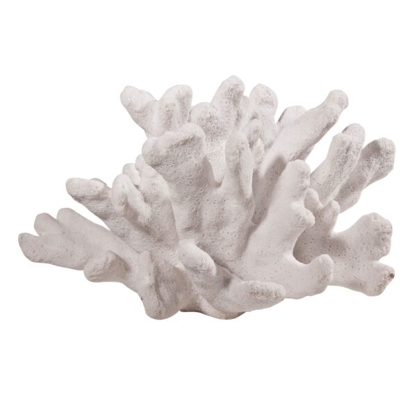 300620266a442ec9ed4e1.jpeg Lily 9 Inch Faux Coral Accent Figurine, Polyresin Tabletop Sculpture, White