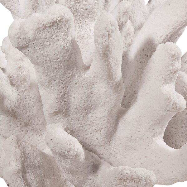 300620266a442ed99ba26.jpeg Lily 9 Inch Faux Coral Accent Figurine, Polyresin Tabletop Sculpture, White