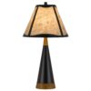 300620266a442fd6e0264.jpeg 30 Inch 3 Way Table Lamp, Beige Mica Shade, Rubberwood and Black Metal Body