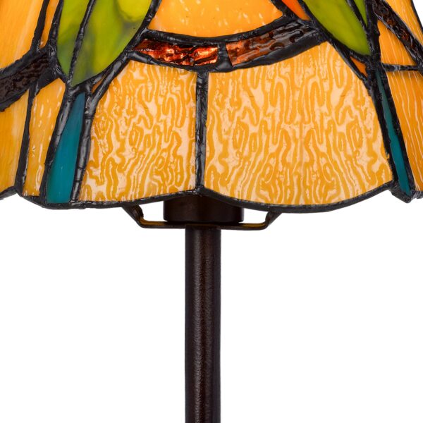300620266a44304154c76.jpeg Eli 13 Inch Accent Lamp, Painted Avian Pair Tiffany Style Shade, Multicolor