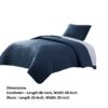 Cabe 2 Piece Twin Comforter Set, Polyester Puffer Channel Quilted Navy Blue