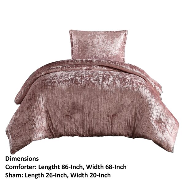 300620266a44317f033f0.jpeg Jay 2 Piece Twin Comforter Set, Polyester Velvet, Deluxe Texture, Pink