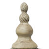 22 Inch Lidded Vase with Turned Finial Design and Swirl Pattern, White