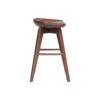 300620266a443422ee679.jpeg Esme 24 Inch Swivel Counter Stool, Contour Seat, Wood, Tapered Legs, Brown