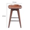 300620266a443448db39e.jpeg Esme 24 Inch Swivel Counter Stool, Contour Seat, Wood, Tapered Legs, Brown
