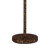 Fabric Wrapped Floor Lamp with Dotted Animal Print, Brown and Black