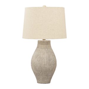 300620266a4437c6b7b7d.jpeg Drum Shade Table Lamp with Paper Composite Base, Beige