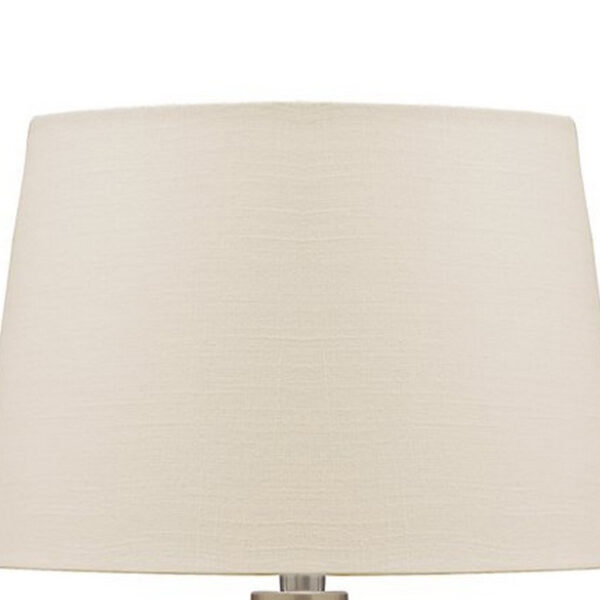 Mercury Glass Table Lamp with Drum Shade, Gold and Beige