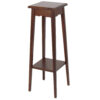 300620266a443a57043cd.jpeg 39.5 Inch Plant Stand with Tapered Slanted Legs and Bottom Shelf, Brown