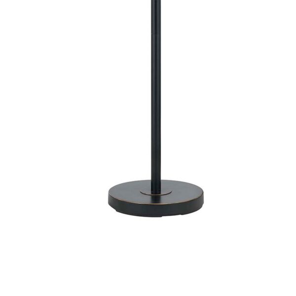 80 Watt Metal Floor Lamp with Dual Gooseneck and Uno Style Shades, Black