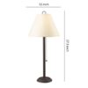 Paper Shade Metal Table Lamp with Pull Chain Switch,Set of 4,White and Black
