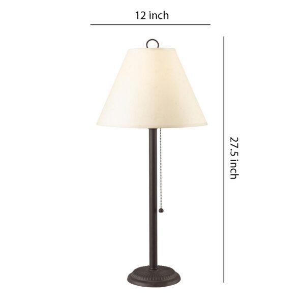 Paper Shade Metal Table Lamp with Pull Chain Switch,Set of 4,White and Black