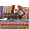 Tribal Print Full Quilt Set with Decorative Pillows, Multicolor
