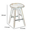 Contoured Seat Wooden Swivel Counter Stool with Angled Legs, Walnut Brown