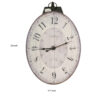 300620266a4441f3663c7.jpeg Distressed Oval Shape Wooden Wall Clock with Ring Hanger, White and Black
