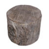 Antique Round Tree Stump Cement Stool, Brown