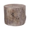 Antique Round Tree Stump Cement Stool, Brown