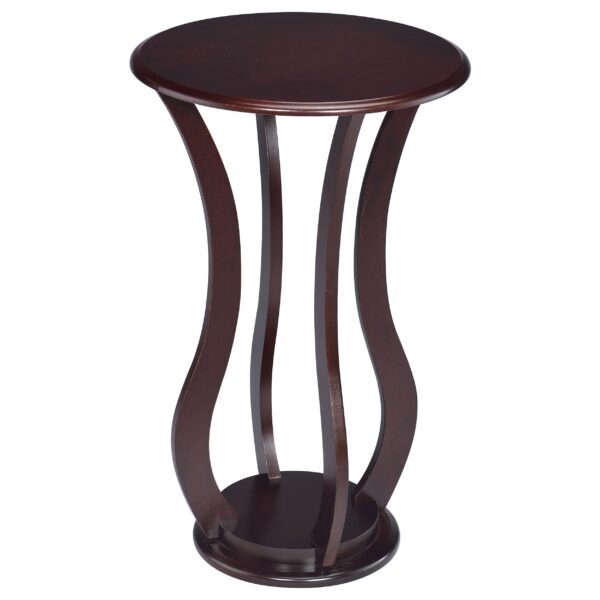 300620266a4443a95ef15.jpeg Contemporary Plant Stand With Bottom Storage Shelf, Brown