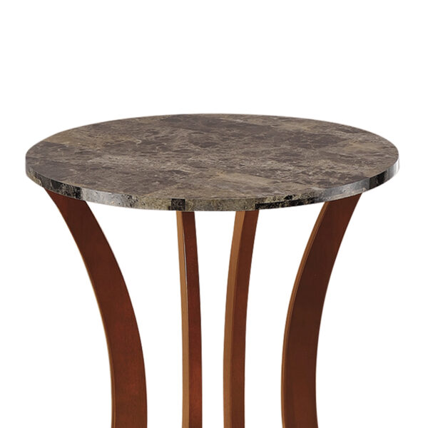 300620266a4443f748819.jpeg Transitional Wooden Plant Stand With Faux Marble Top, Brown