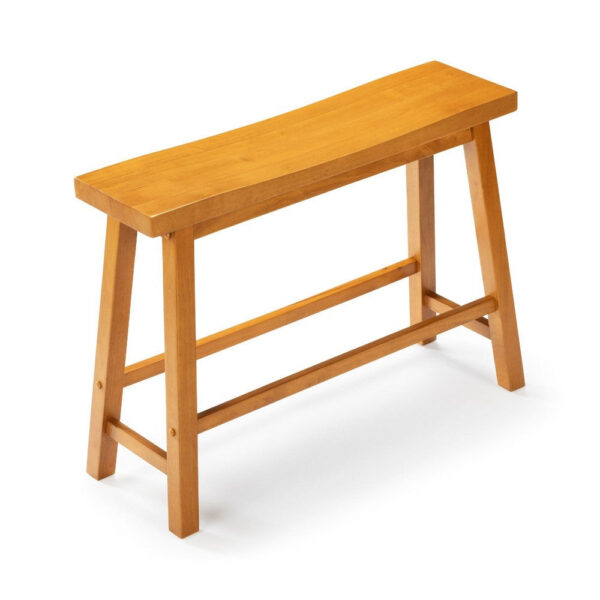 Amber Counter Height Bench, Backless Seat, Honey Oak Brown Acacia Wood