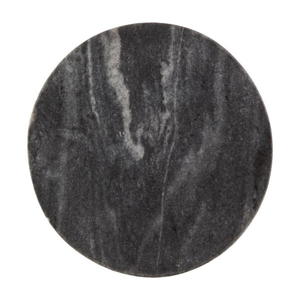 300620266a44463e2d4fe.jpeg Cira Accent Table, 12 Inch Round Black and White Marble Top, Gold Metal