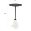 300620266a444641bd2ab.jpeg Cira Accent Table, 12 Inch Round Black and White Marble Top, Gold Metal