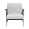 Cathy Accent Chair, Gray Polyester Cushions, Walnut Brown Rubberwood