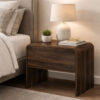 Maria Bedside End Table, 2 Drawers, Walnut Brown Waterfall Edges