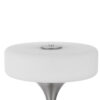 Table Lamp, USB Ports, Frosted White Glass Shade, 22 Inch Brushed Steel