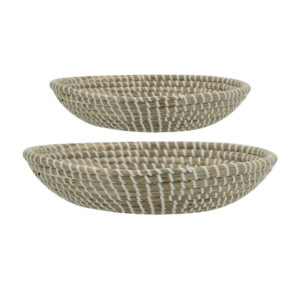 Jea Nesting Storage Bowls Set of 2, Natural Brown Seagrass Cord Woven