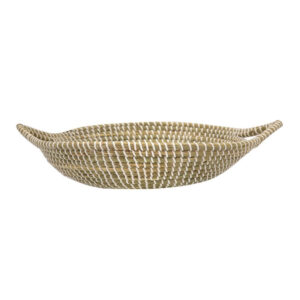 Jea Farmhouse Decor Bowl, 17 Inch Natural Brown Seagrass Cord Woven