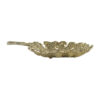 Lacey Decorative Plate, Textured Leaf Design Raised Edge Gold Metal 15 Inch