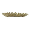 Lacey Decorative Plate, Textured Leaf Design Raised Edge Gold Metal 15 Inch