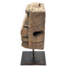 300620266a4450340ac8f.jpeg Drex Authentic Accented Wood Decorative Pillar, Black Metal Stand 15 Inch