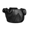 Decorative Bowl, Organic Ruffled Raised Edges, 14 Inch Black Teak Wood