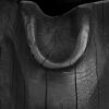Decorative Bowl, Organic Ruffled Raised Edges, 14 Inch Black Teak Wood